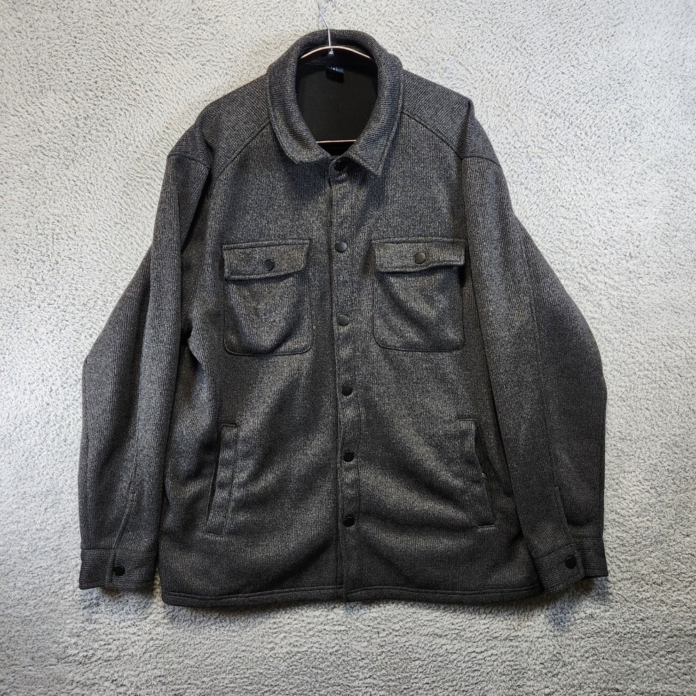 GEORGE Button Up Shirt Mens Size 2XL Textured Pockets Long Sleeve‎ Casual Jacket